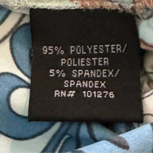 Nicole by Nicole Miller 14 XL Shirt Top Blue Paisley Short Sleeve V Neck - Picture 7 of 8